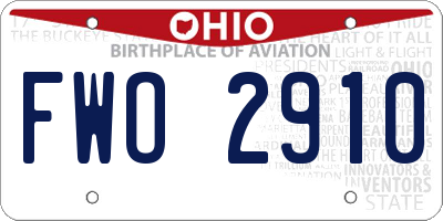 OH license plate FWO2910