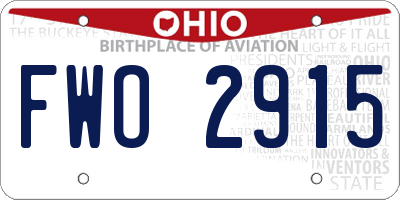 OH license plate FWO2915