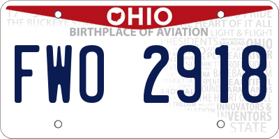 OH license plate FWO2918