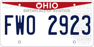 OH license plate FWO2923