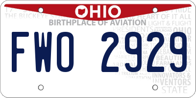 OH license plate FWO2929