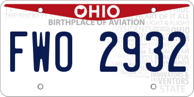 OH license plate FWO2932