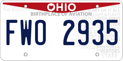 OH license plate FWO2935