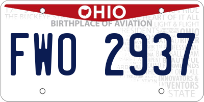 OH license plate FWO2937