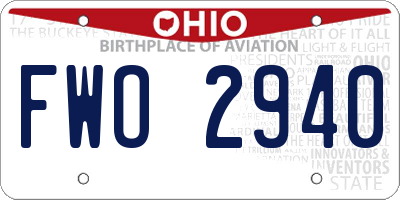 OH license plate FWO2940