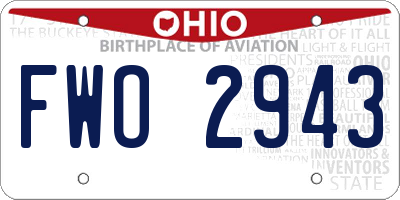 OH license plate FWO2943