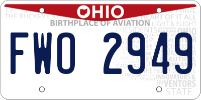OH license plate FWO2949