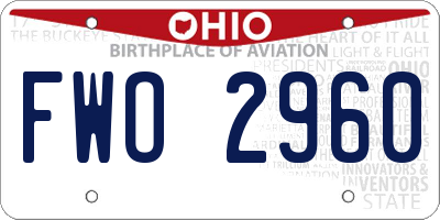 OH license plate FWO2960