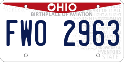 OH license plate FWO2963