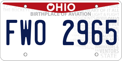 OH license plate FWO2965