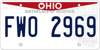 OH license plate FWO2969