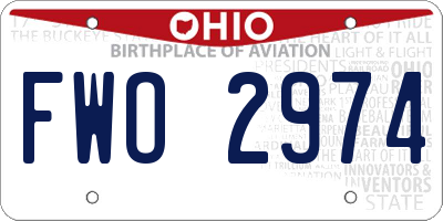 OH license plate FWO2974