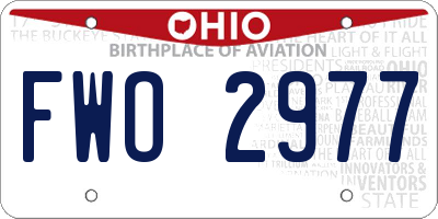OH license plate FWO2977