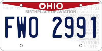 OH license plate FWO2991