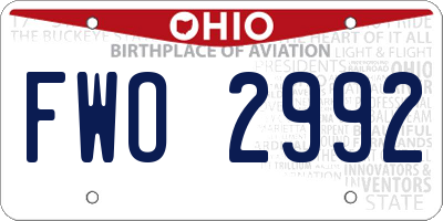 OH license plate FWO2992
