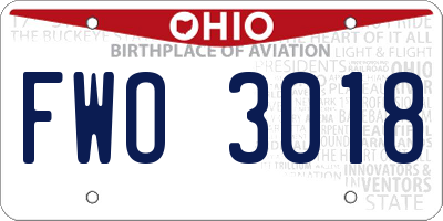 OH license plate FWO3018