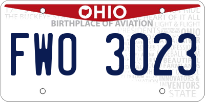 OH license plate FWO3023