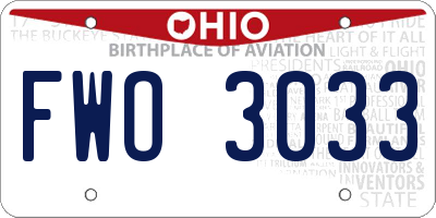OH license plate FWO3033