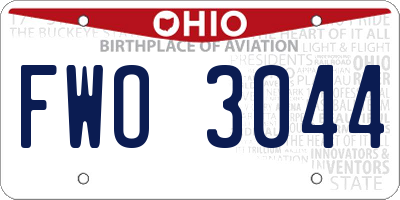 OH license plate FWO3044