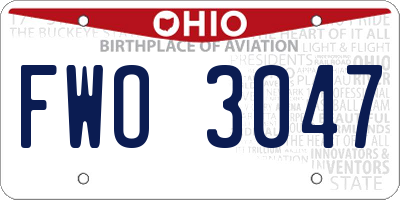 OH license plate FWO3047