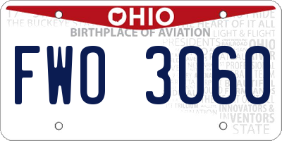 OH license plate FWO3060