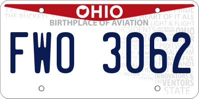 OH license plate FWO3062