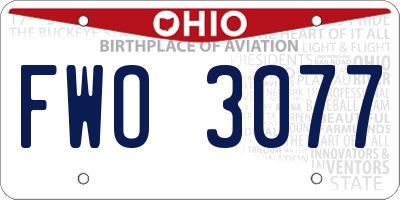 OH license plate FWO3077