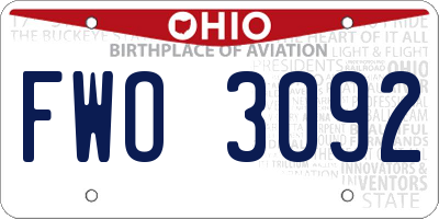 OH license plate FWO3092