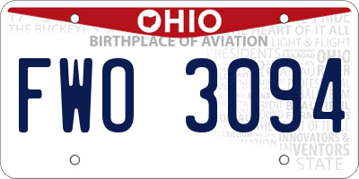 OH license plate FWO3094