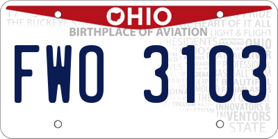 OH license plate FWO3103