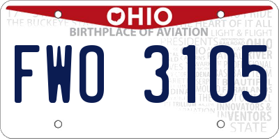 OH license plate FWO3105