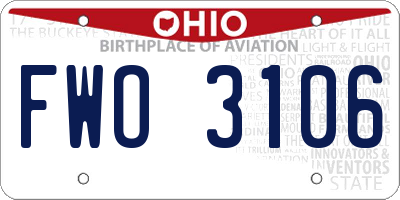 OH license plate FWO3106