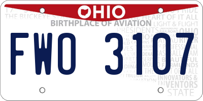 OH license plate FWO3107
