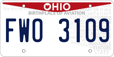 OH license plate FWO3109