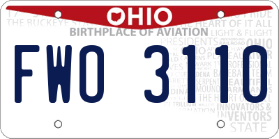 OH license plate FWO3110
