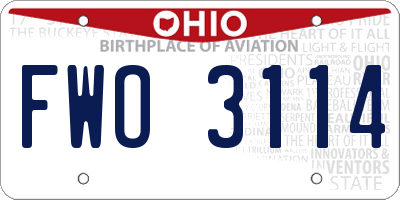 OH license plate FWO3114