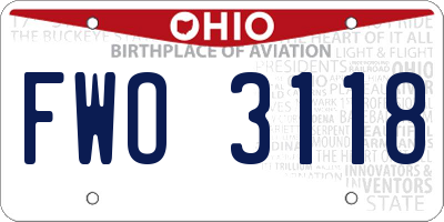 OH license plate FWO3118