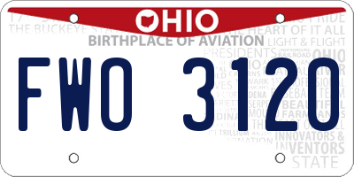 OH license plate FWO3120