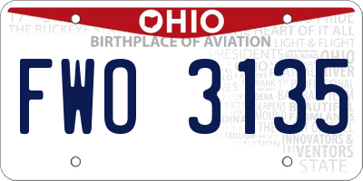 OH license plate FWO3135