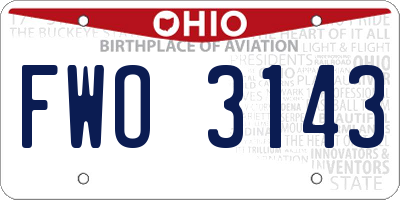 OH license plate FWO3143