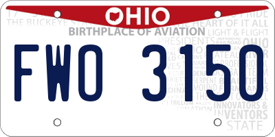 OH license plate FWO3150