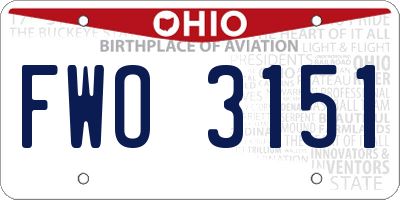 OH license plate FWO3151