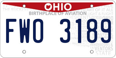 OH license plate FWO3189