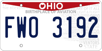 OH license plate FWO3192