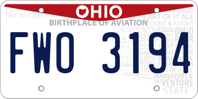 OH license plate FWO3194