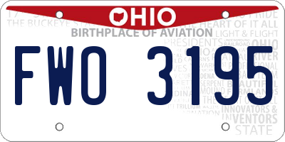 OH license plate FWO3195