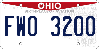 OH license plate FWO3200
