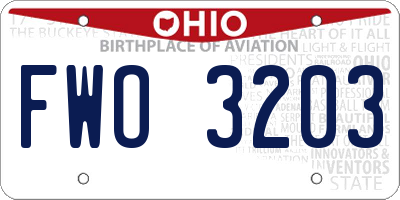 OH license plate FWO3203
