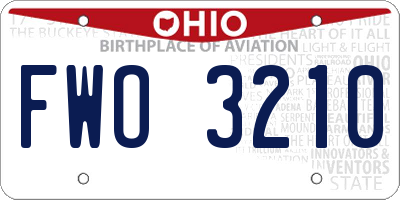 OH license plate FWO3210