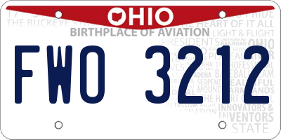 OH license plate FWO3212